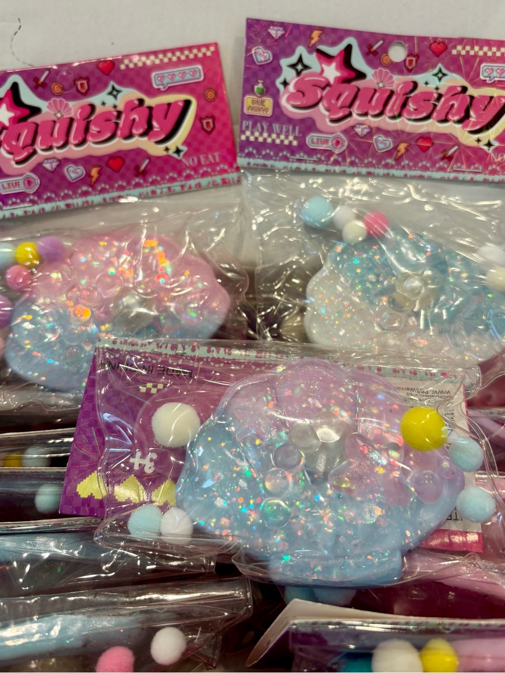 Glitter Squishy Shell & Pearl Toy 20 Piece Box NWT Kawaii Favors